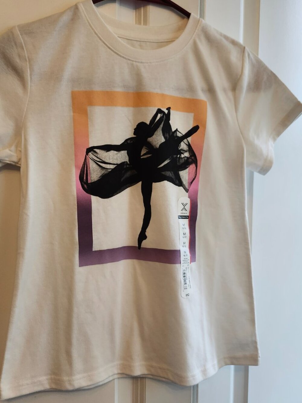 XERSION, Medium Size, (10-12) White Graphic, Short Sleeve Tee-Shirt